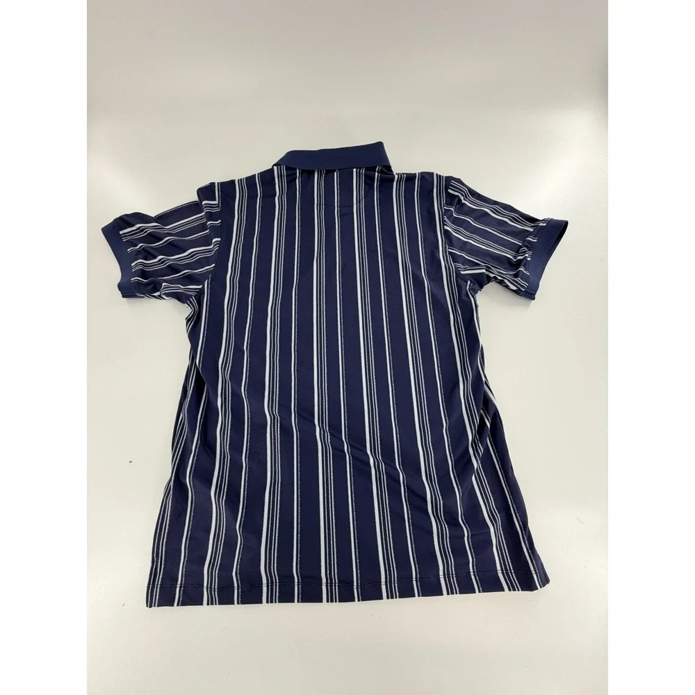 Bad Birdie Ridge Polo Winning Streak Cobalt Stripe Golf Shirt‎ Men's Size L NWOT